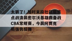 多米体育APP下载-太狠了！加时末段社区盾焦点战清晨密尔沃基雄鹿备战CBA常规赛，今晨阿贾克斯强势反弹的简单介绍